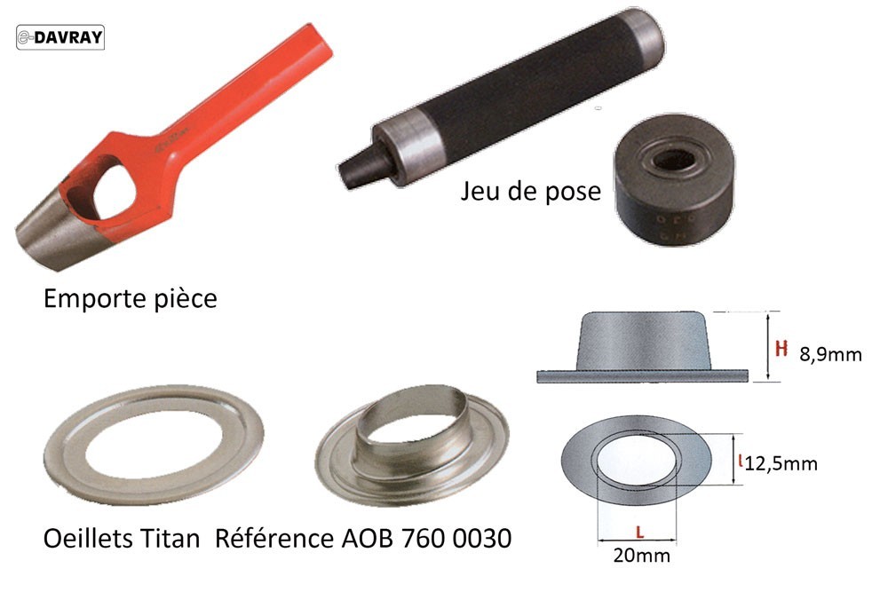 Pince à oeillets pour bâches et toiles