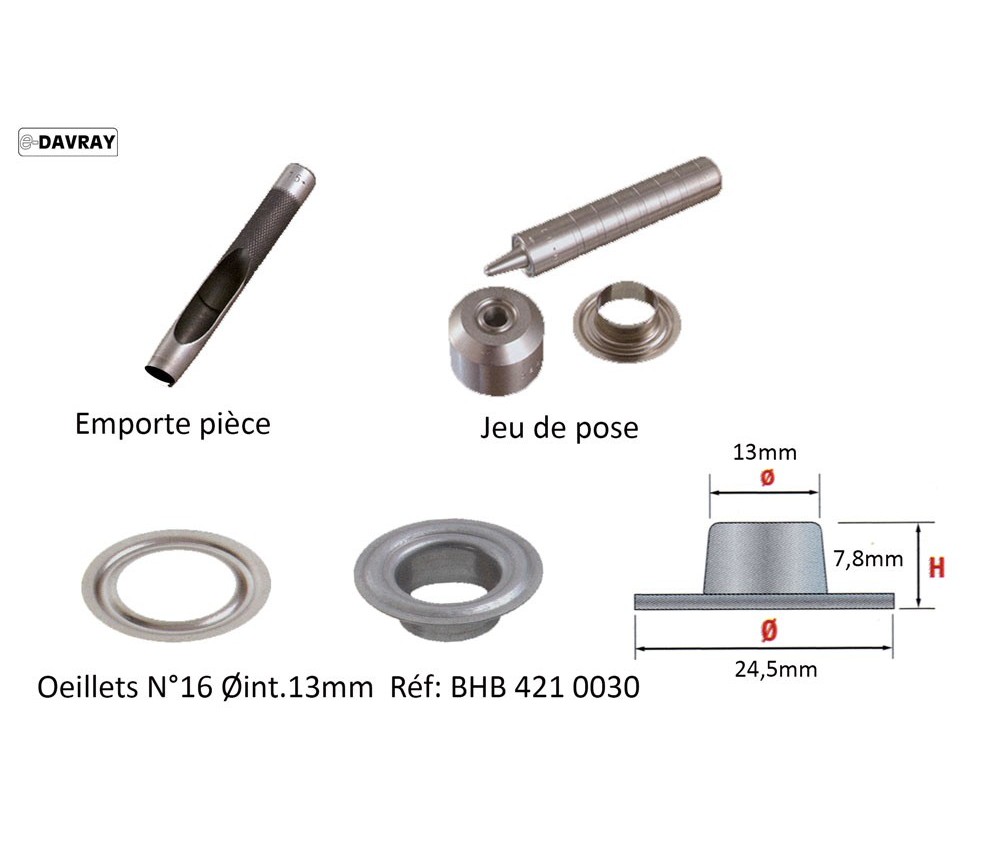 Œillets et jeu de pose N16