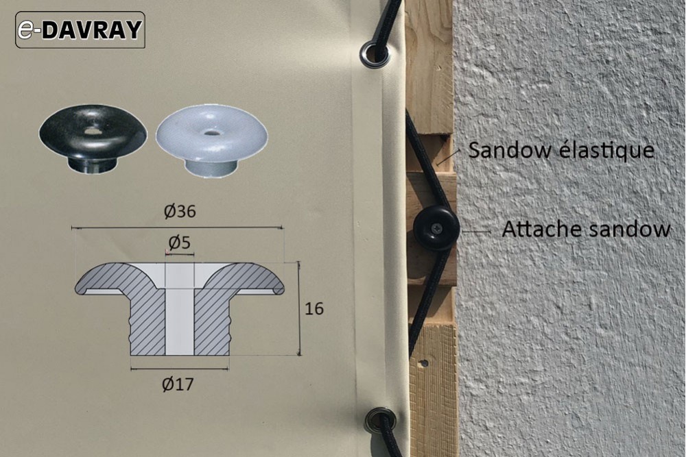 Attache pour sandow 6mm - Point Bâches Stores