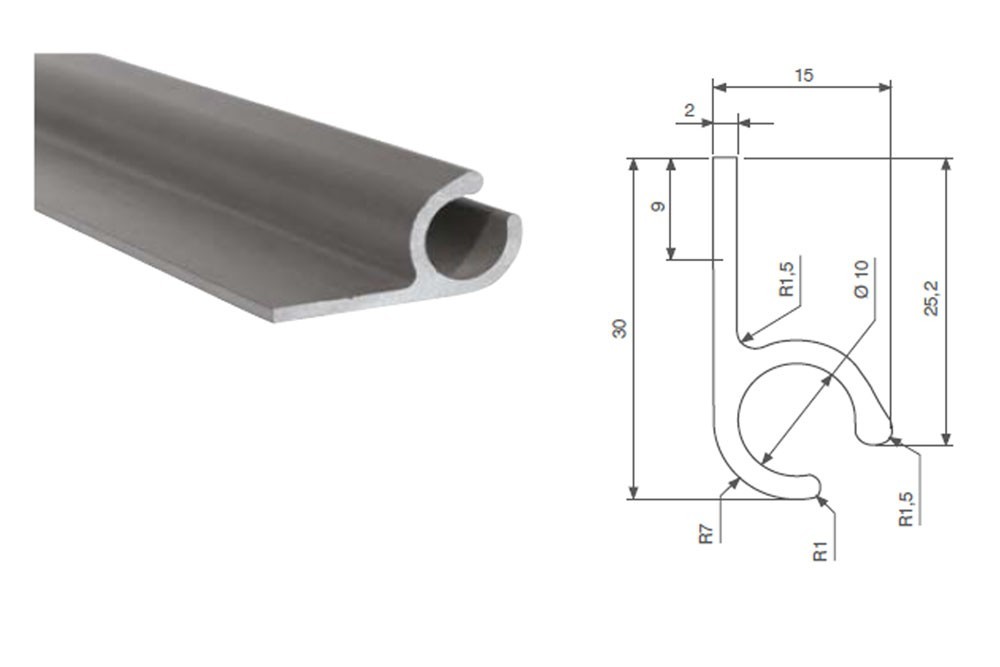 Profil aluminium pour bâche