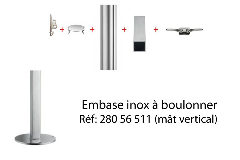 Mât aluminium pour voile d'ombrage