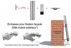 Mât aluminium pour voile d'ombrage