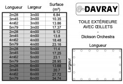 Toile extérieure avec œillets - Dickson Orchestra Ecru 0001