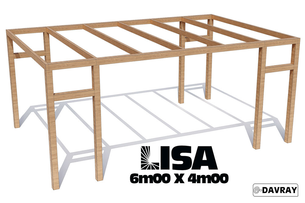 Pergola bois LISA 6m00 X 4m00