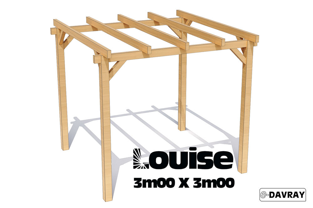 Pergola bois Louise 3m00 X 3m00