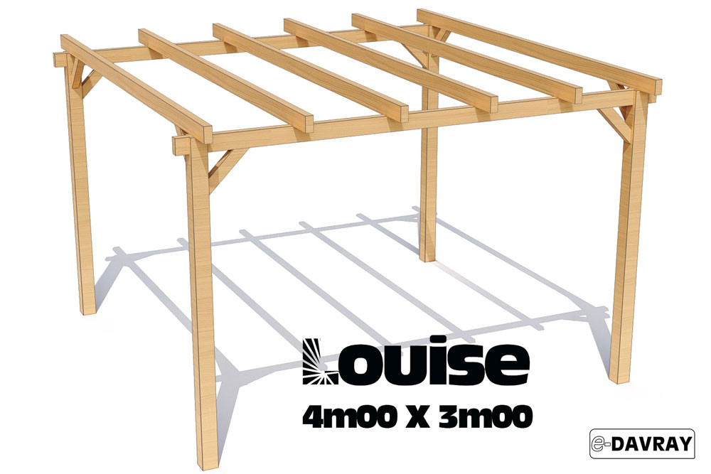 Pergola bois LOUISE 4m00 X 3m00