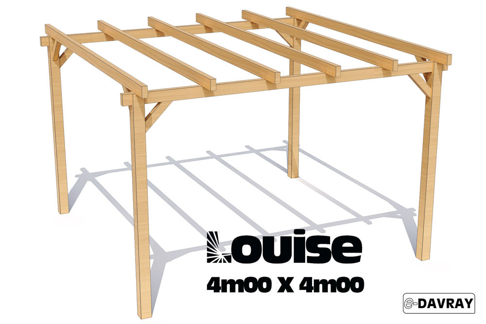 Pergola bois LOUISE 4m00 X 4m00