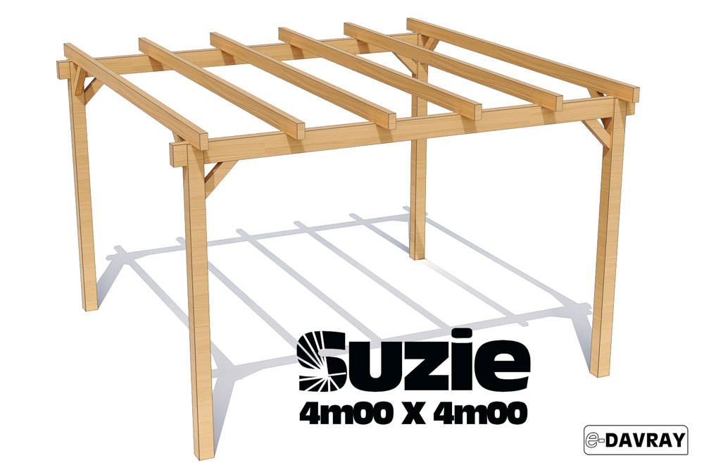 Pergola bois SUZIE 4m00 X 4m00