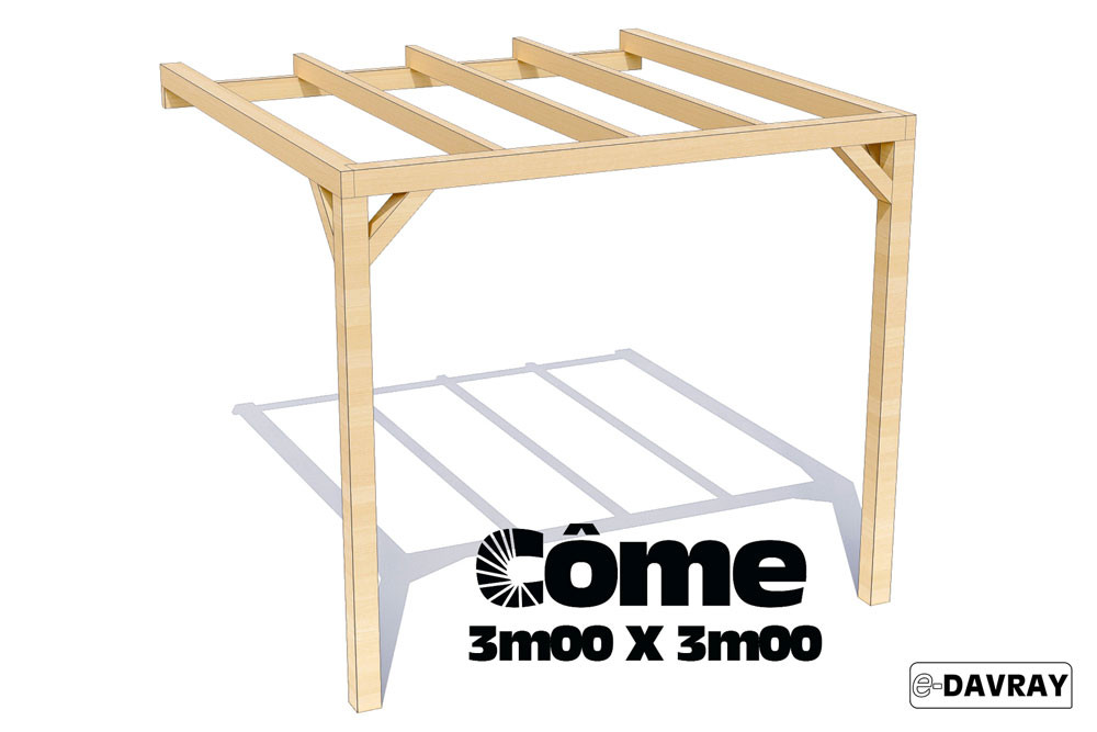 Pergola bois CÔME 3m00 X 3m00