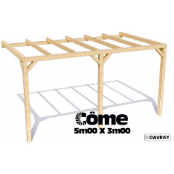 Pergola bois CÔME 5m00 X 3m00