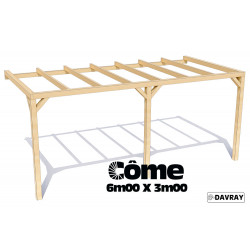 Pergola bois CÔME 6m00 X 3m00