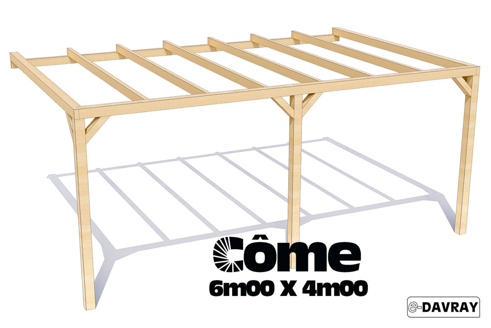 Pergola bois CÔME 6m00 X 4m00