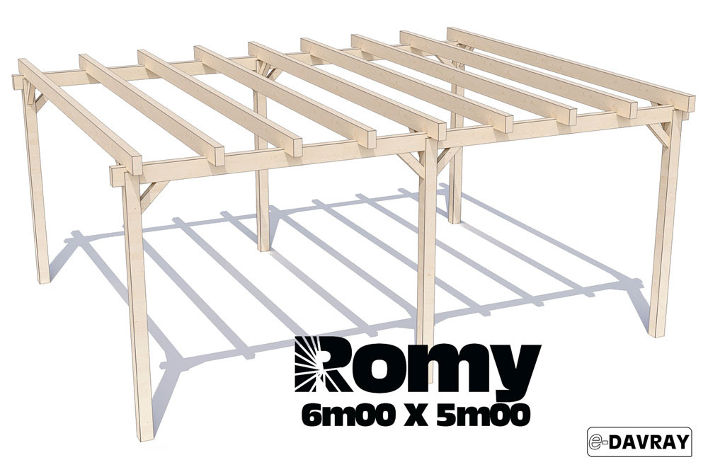 Pergola bois ROMY 6m00 X 5m00