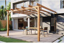 Pergola bois JADE 3m00 X 3m00 avec toile coulisssante