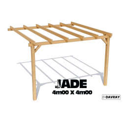 Pergola bois JADE 4m00 X 3m00 - avec toile coulissante en option