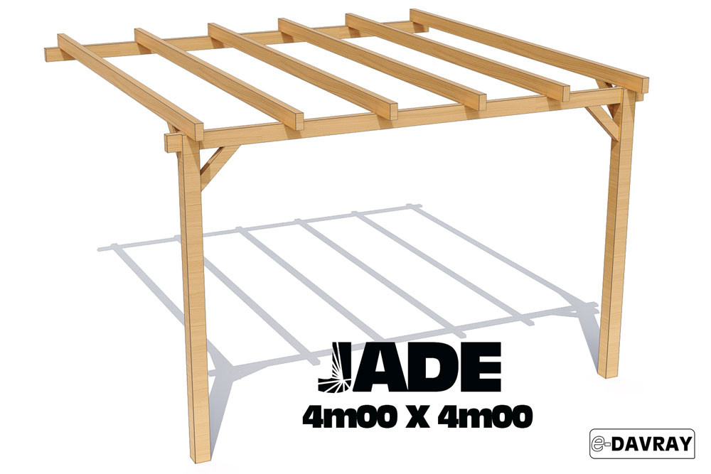 Pergola bois JADE 4m00 X 3m00 - avec toile coulissante en option