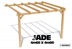 Pergola bois JADE 4m00 X 3m00 - avec toile coulissante en option