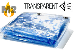 Bâche ignifugée transparente avec oeillets 