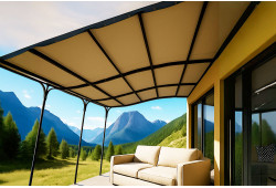 toile sur pergola en fer forgé