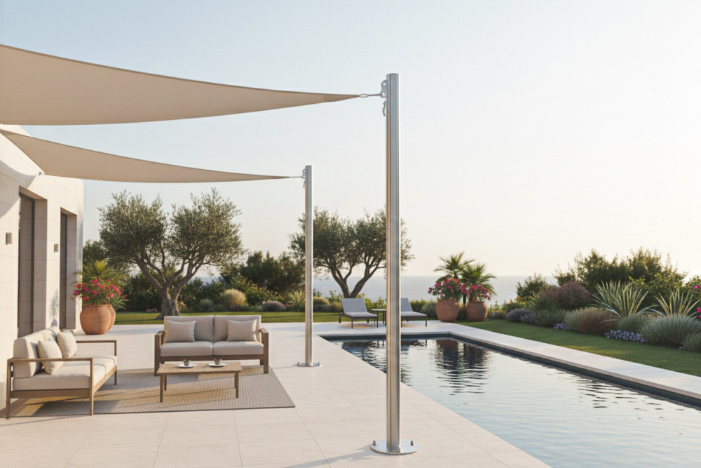 Mât aluminium  pour voile d'ombrage - Hauteur 3m00