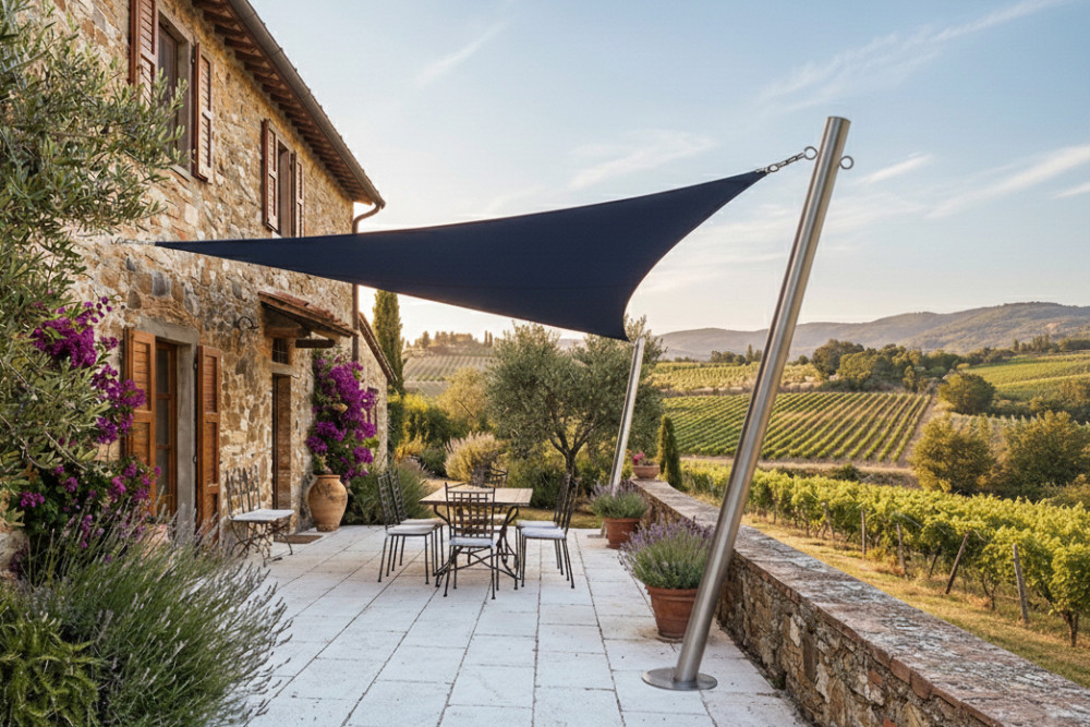 Mât inox 304L pour voile d'ombrage 