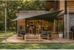 Voile d'ombrage TWIST sur mesure pour terrasse