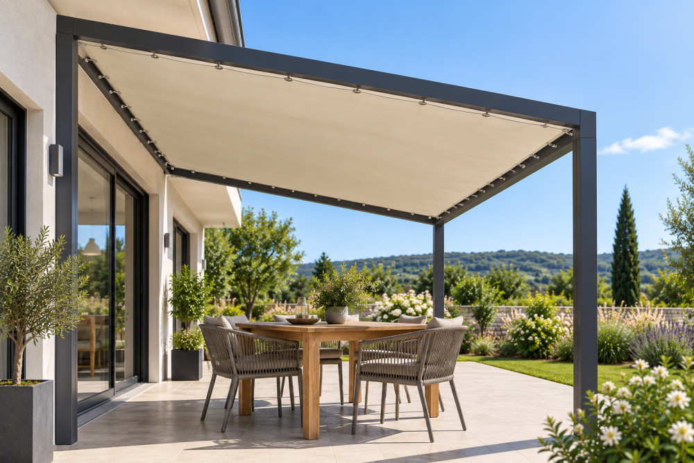 Toile pergola 4x3 imperméable 390 x 290 cm avec œillets