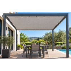 Toile pergola 4x3 microperforée Soltis avec œillets