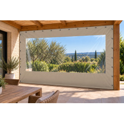 Bâche de fermeture de terrasse 2m50 x 2m50 avec fenêtre transparente