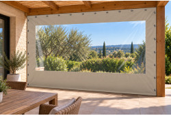 Bâche de fermeture de terrasse 3m50 x 2m50 avec fenêtre transparente