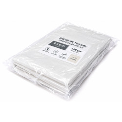 Bâche de toiture PE 4x6 m 240 g/m² coloris Naturel