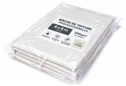 	Bâche de toiture professionnelle 6x8 m 240 g/m² Naturel