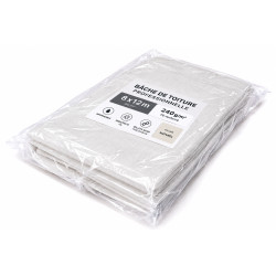 Bâche de toiture professionnelle 8x12 m 240 g/m² Naturel