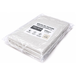 Bâche de toiture professionnelle 10x15 m 240 g/m² Naturel