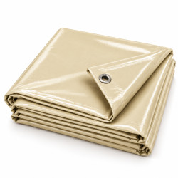 Bâche PVC 5x6 m LAC 650 TEX beige 7458 RAL 1015