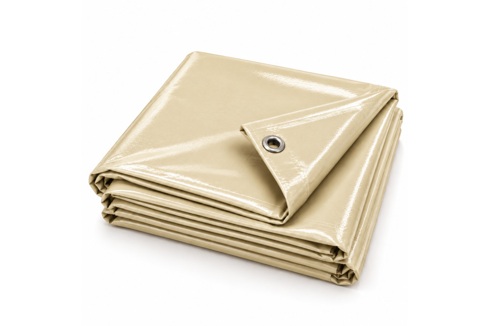 Bâche PVC 5x8 m LAC 650 TEX beige 7458 RAL 1015