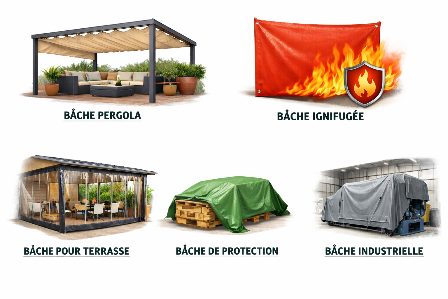 bâche sur mesure par application