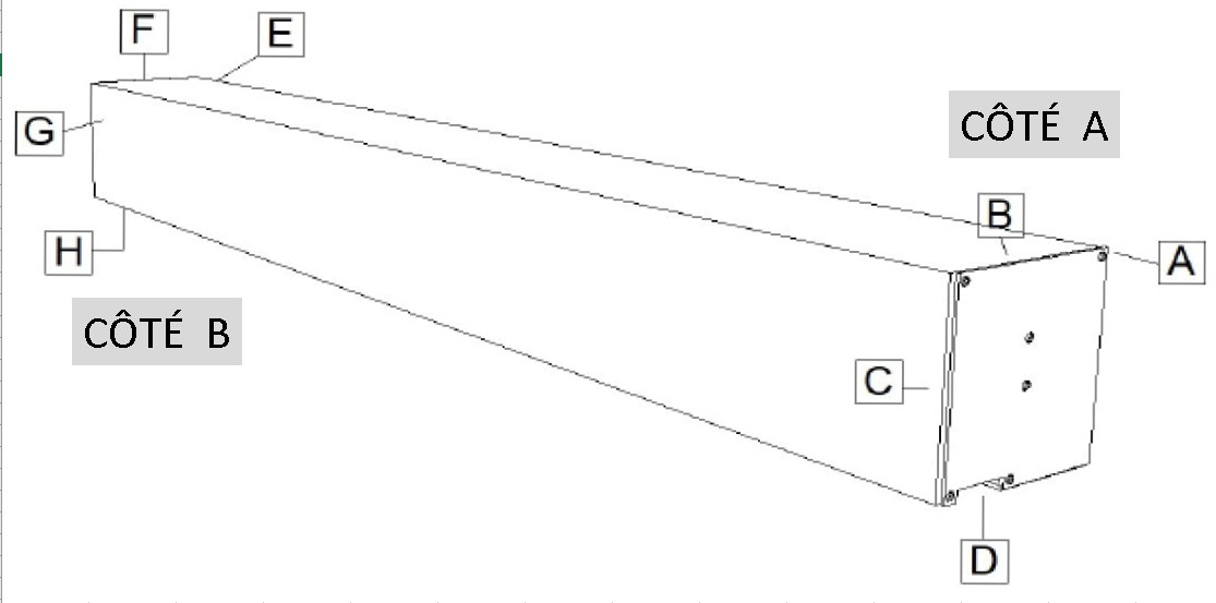 situé la sortie du fil d'un store vertical zip motorisé.