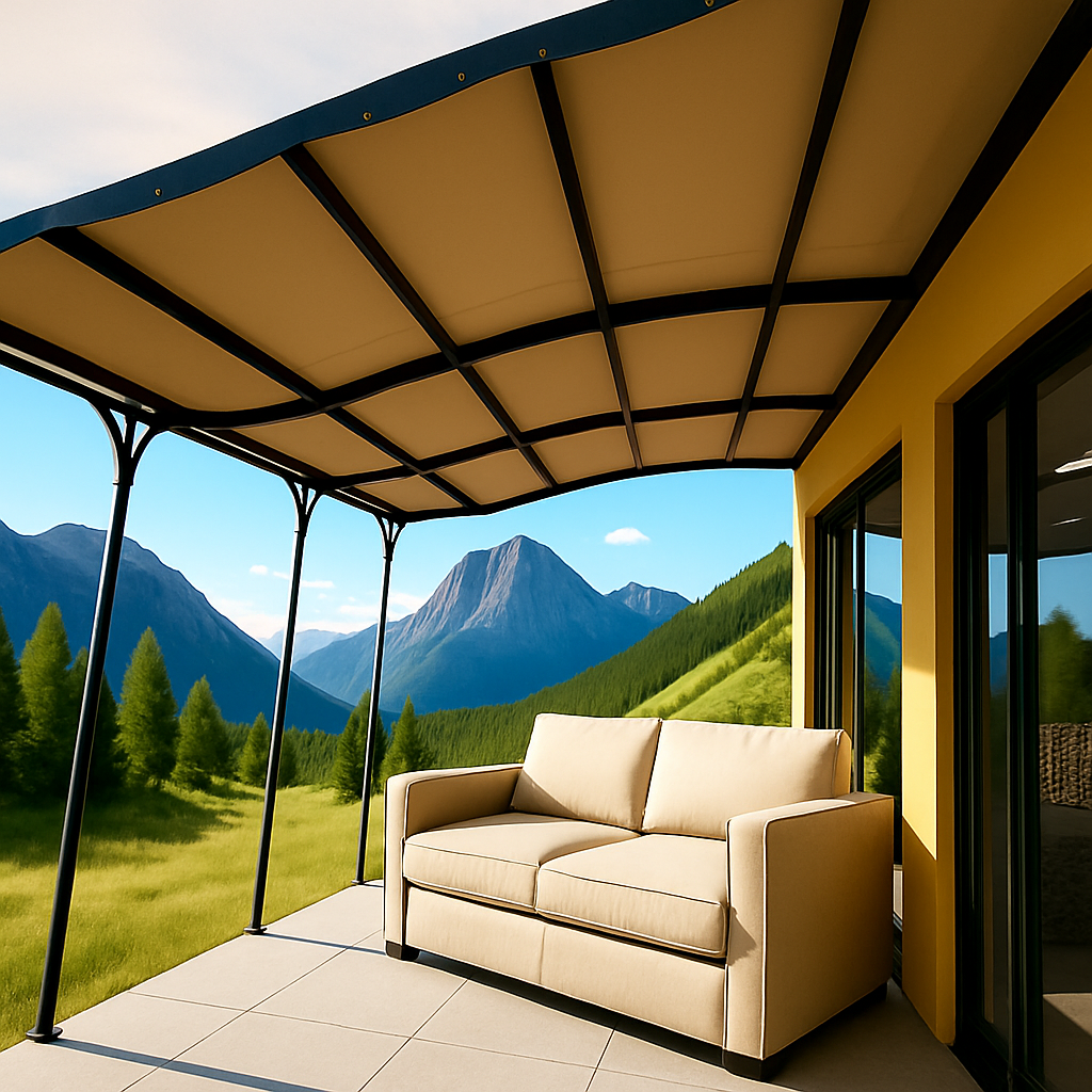 pergola en fer avec toile