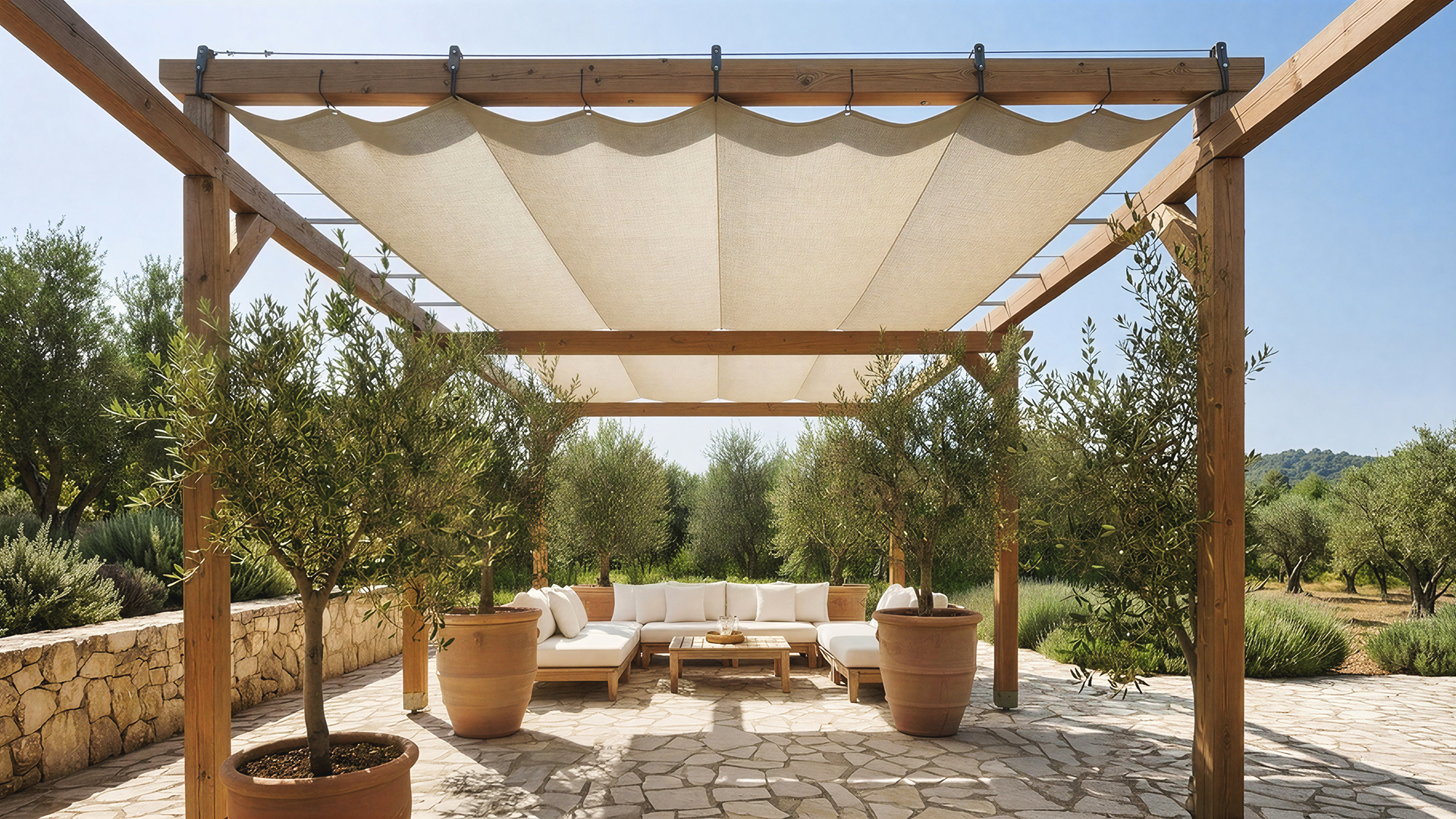 toile pourpergola confectonné en Fra,ce à partir de tissus français