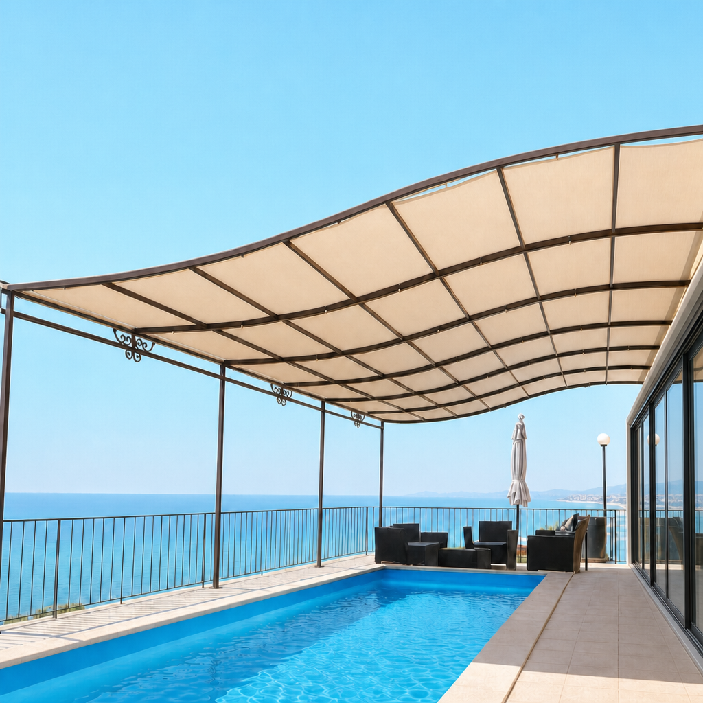 Toile de pergola en métal sur mesure
