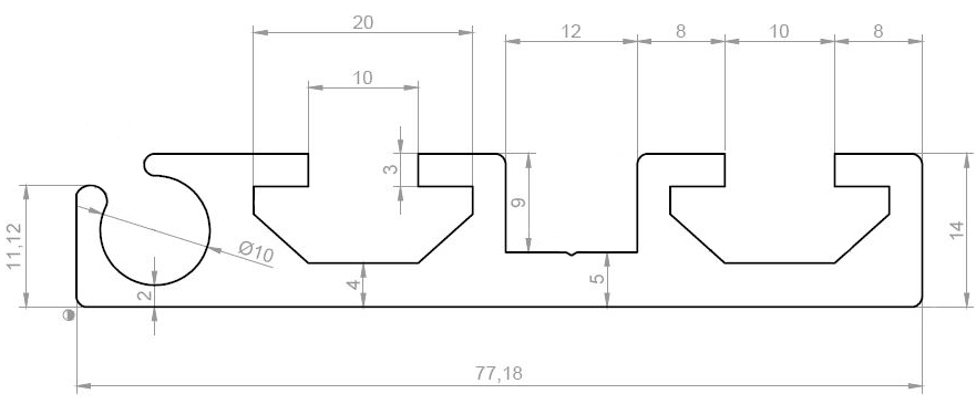 Dimensions du profil de toile de store bateau