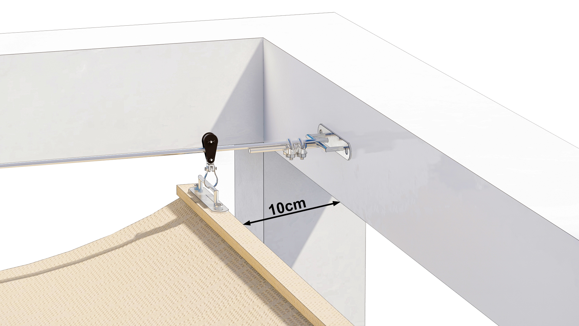 Reduction de la toile sur une structure coulissante