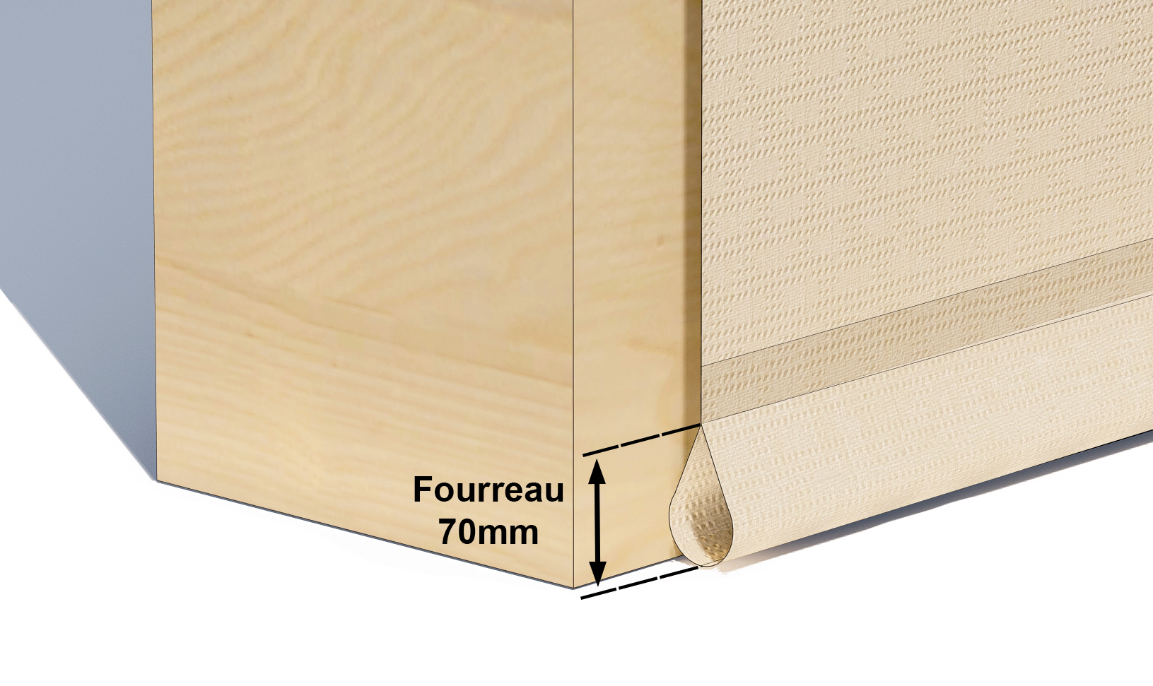 fourreau sur le bas d'une bâche sur mesure