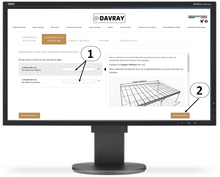 Comment renseigner les dimensions de sa pergola.