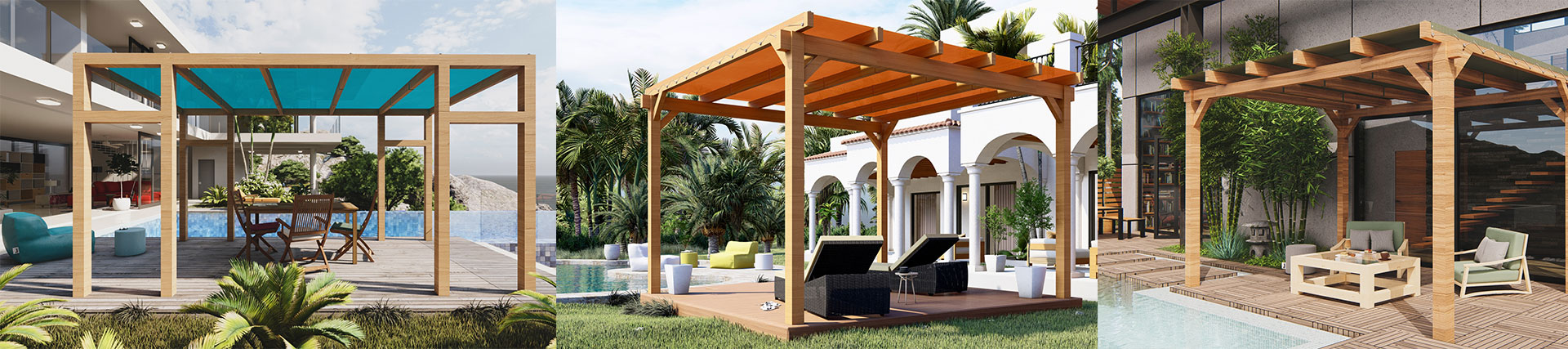 différents modèles de pergolas sur 4 pieds