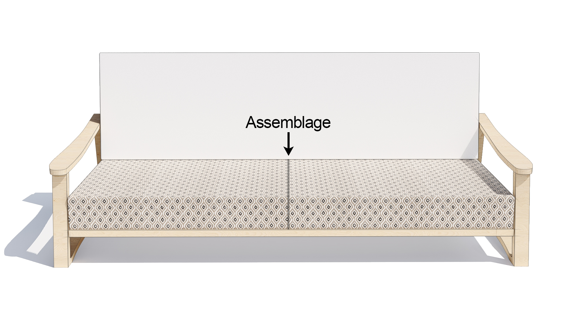 Assemblage sur coussin d'assise