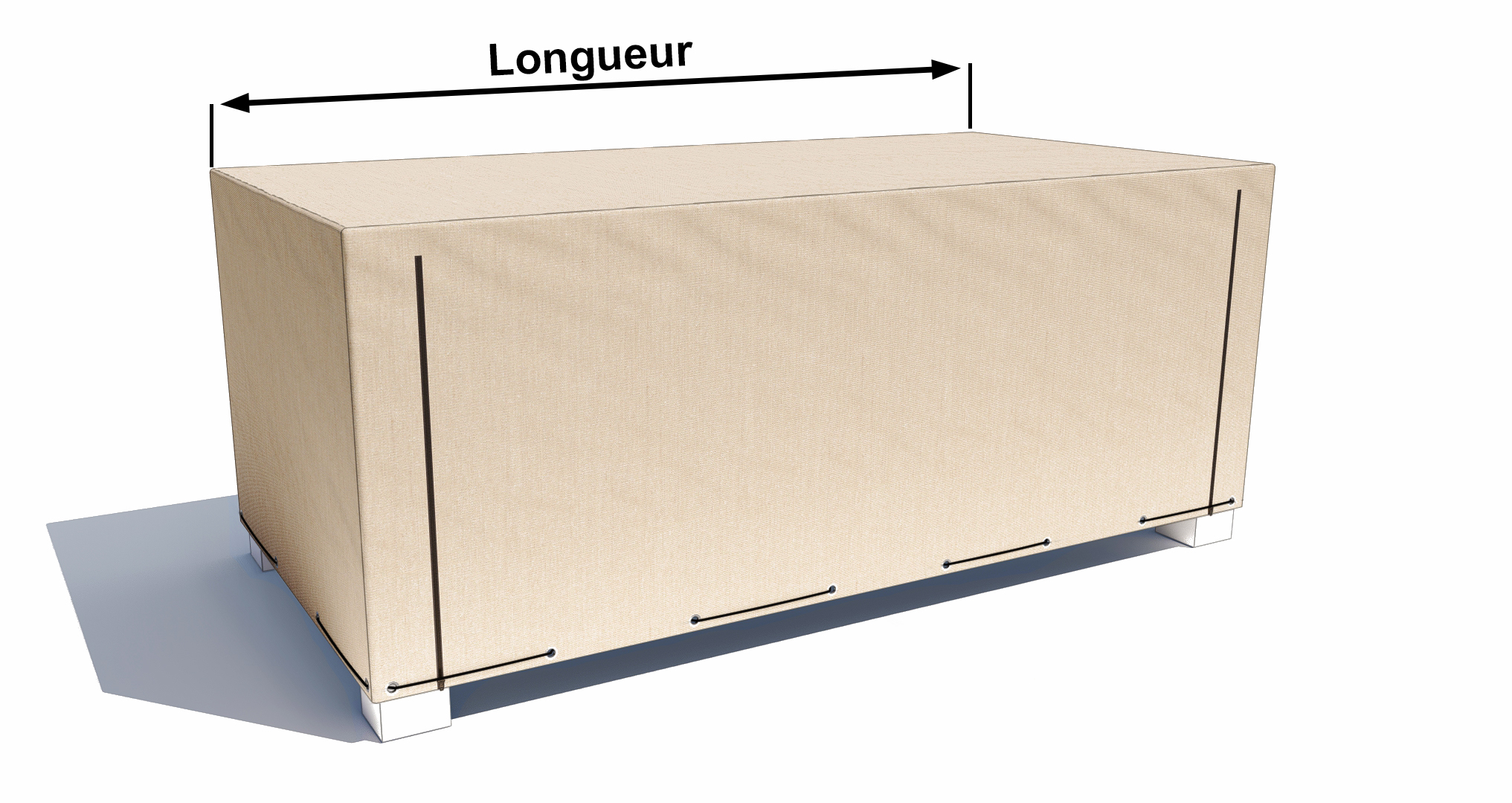 Prise de mesure longueur housse de protection rectangulaire