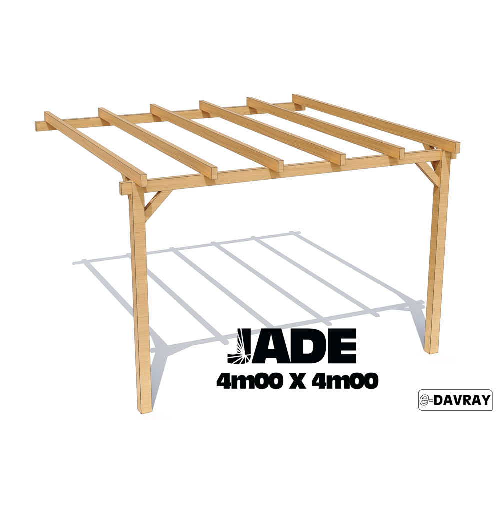 pergola adossée en bois 4x4m Jade