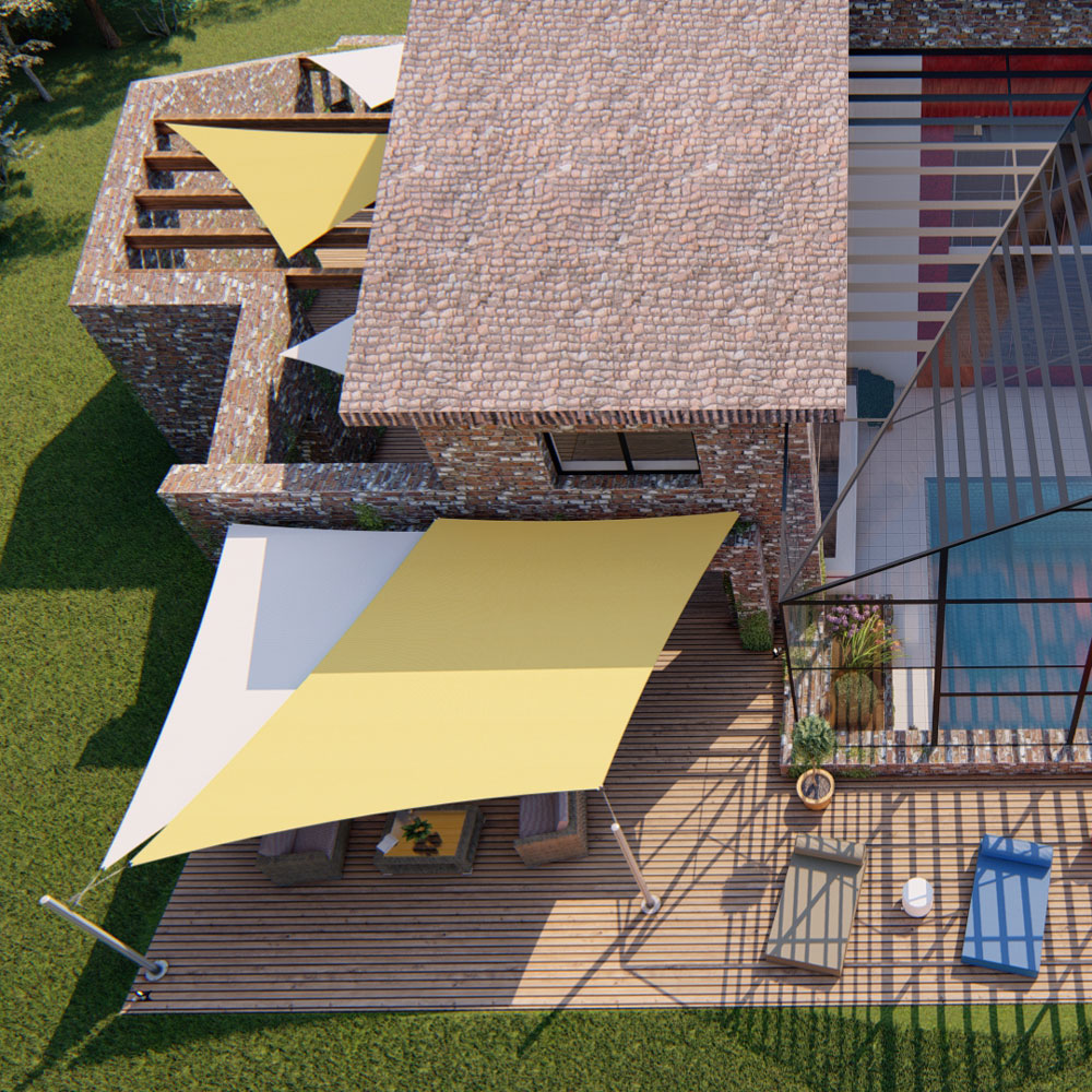 association de différentes voiles d'ombrage